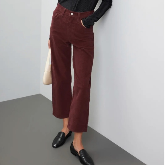 Levi's Premium Ribcage Straight Maroon Corduroy Ankle Jeans 31 Fall Preppy - Picture 1 of 13